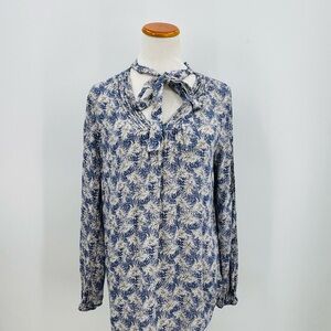 Lucky Brand Elegant Blue and White Women's Top, Medium